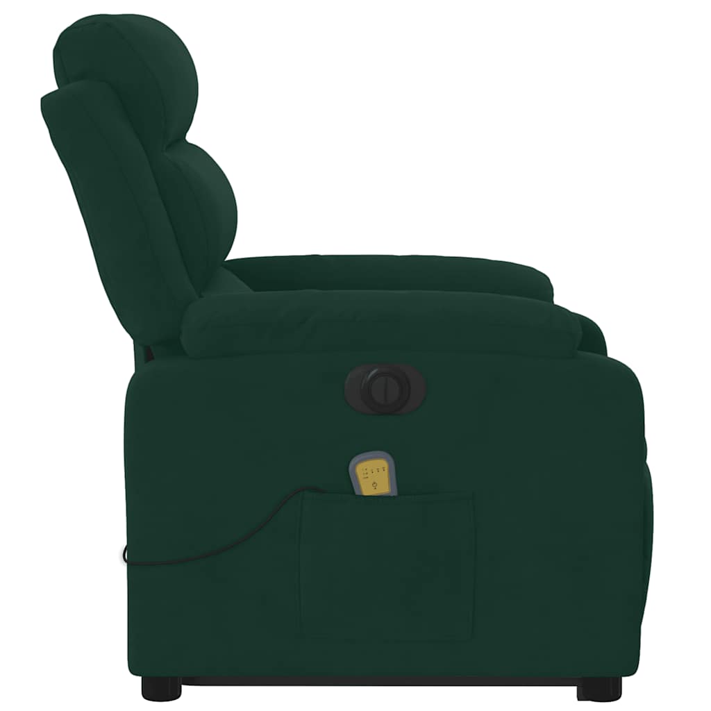 Fauteuil inclinable de massage électrique vert foncé velours