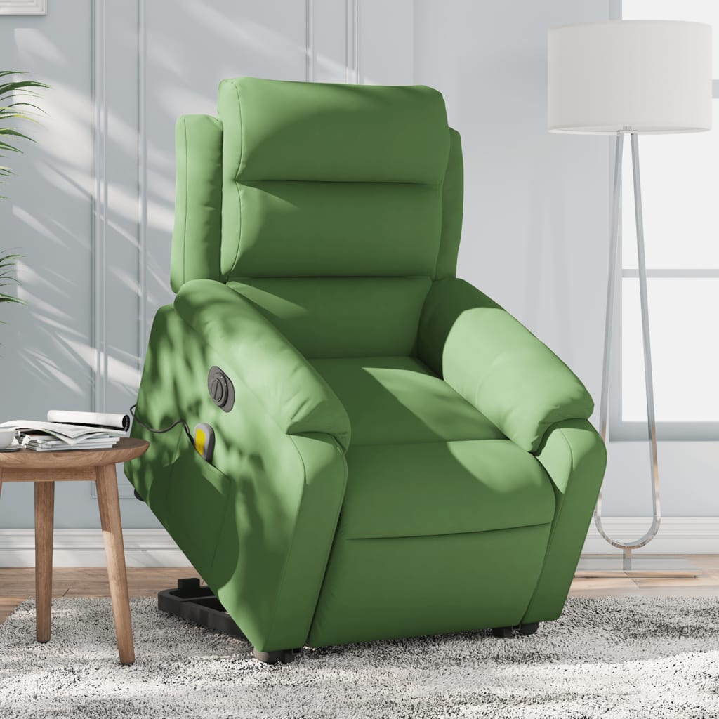 Fauteuil inclinable de massage électrique vert clair velours - XIOS