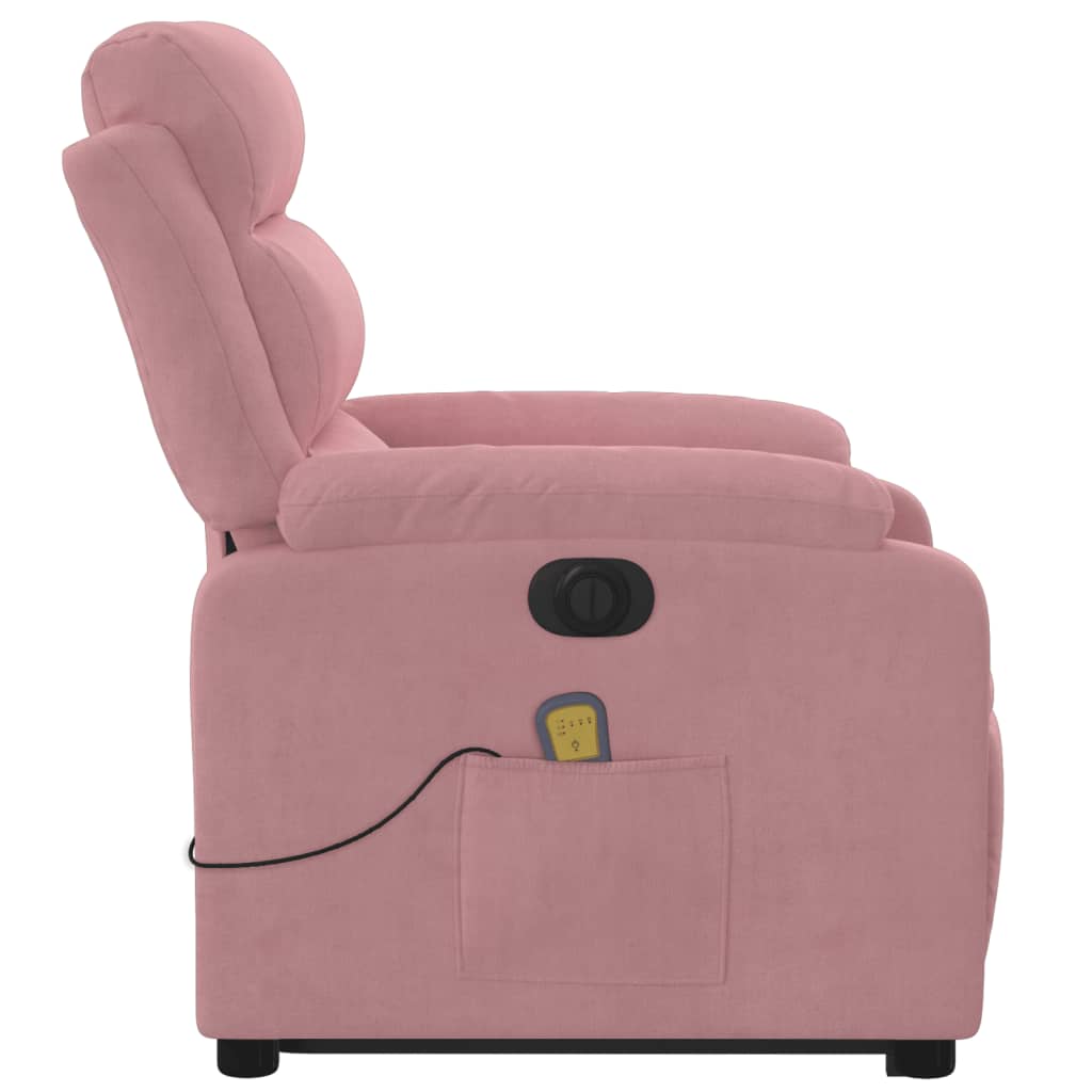 Fauteuil inclinable de massage électrique rose velours