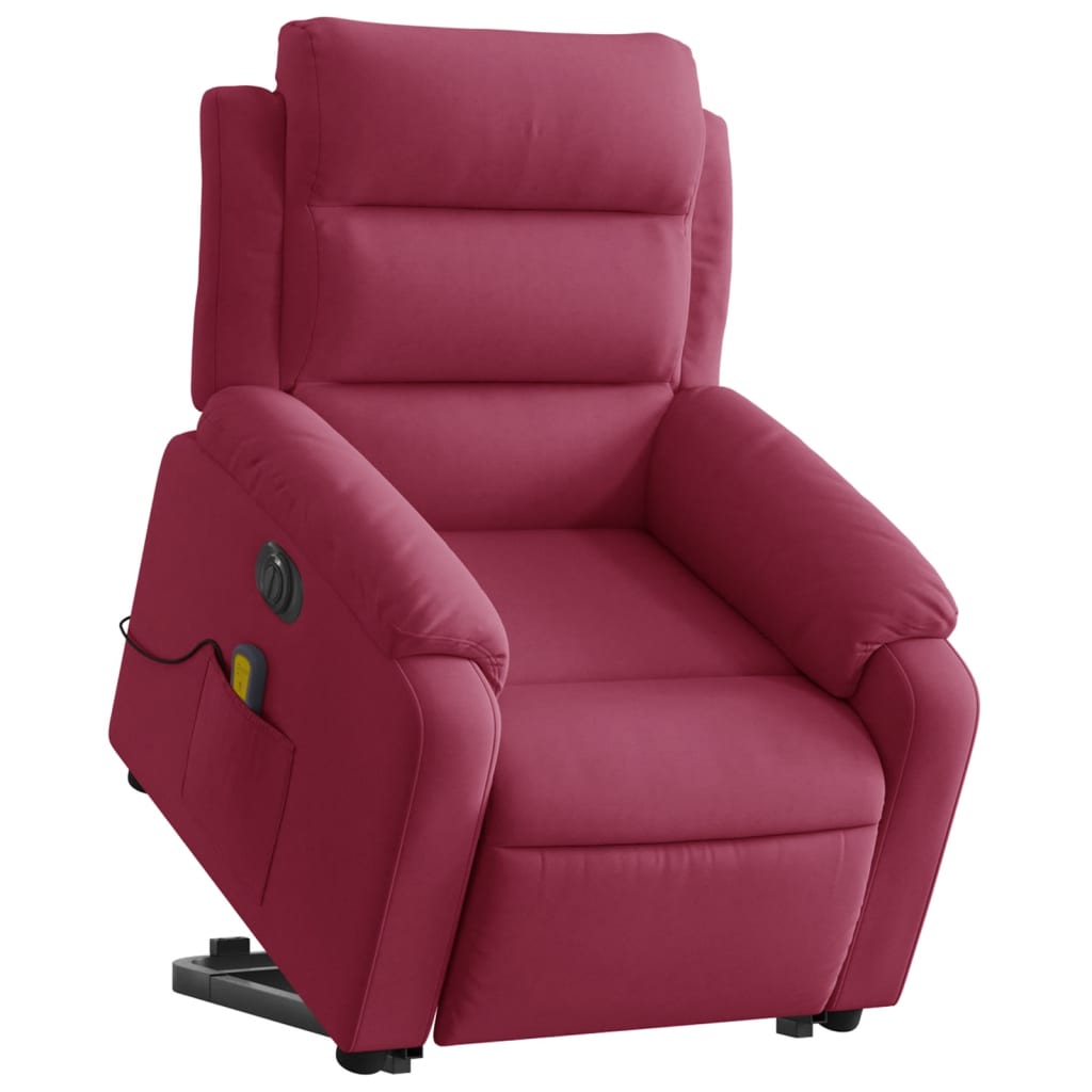 Fauteuil inclinable de massage électrique rouge bordeaux - XIOS