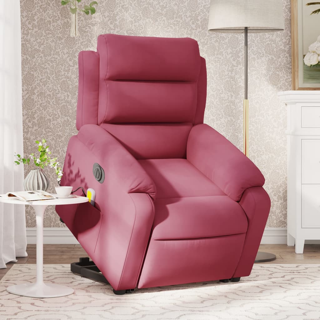 Fauteuil inclinable de massage électrique rouge bordeaux - XIOS