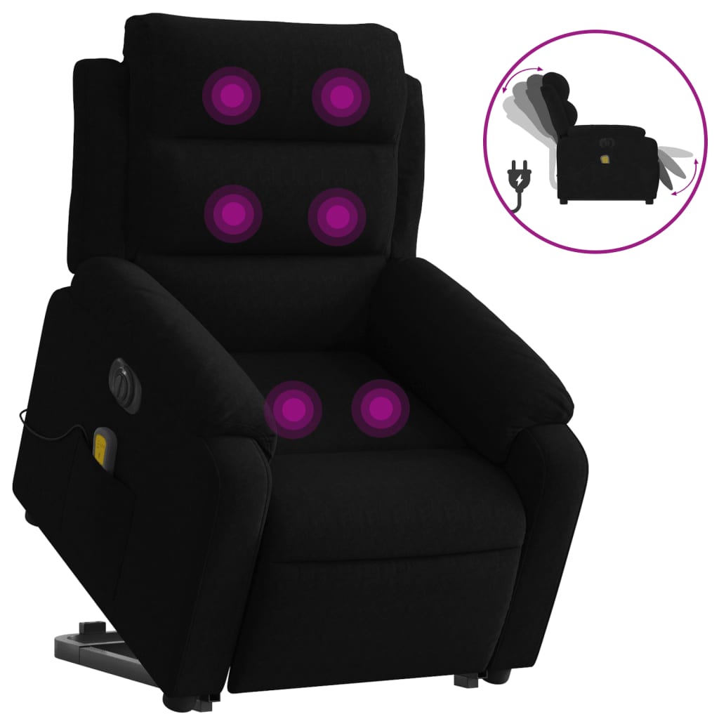 Fauteuil inclinable de massage électrique noir velours - XIOS