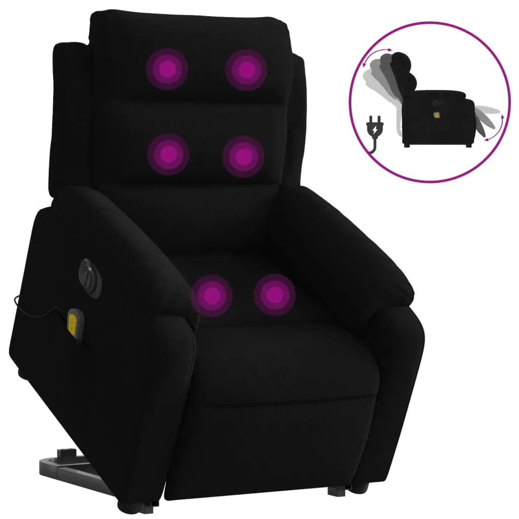 Fauteuil inclinable de massage électrique noir velours - XIOS