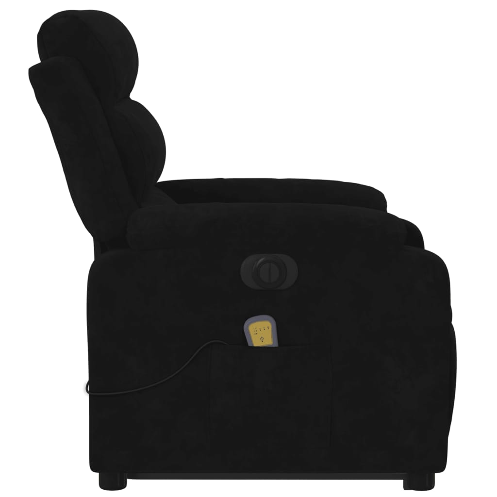 Fauteuil inclinable de massage électrique noir velours - XIOS