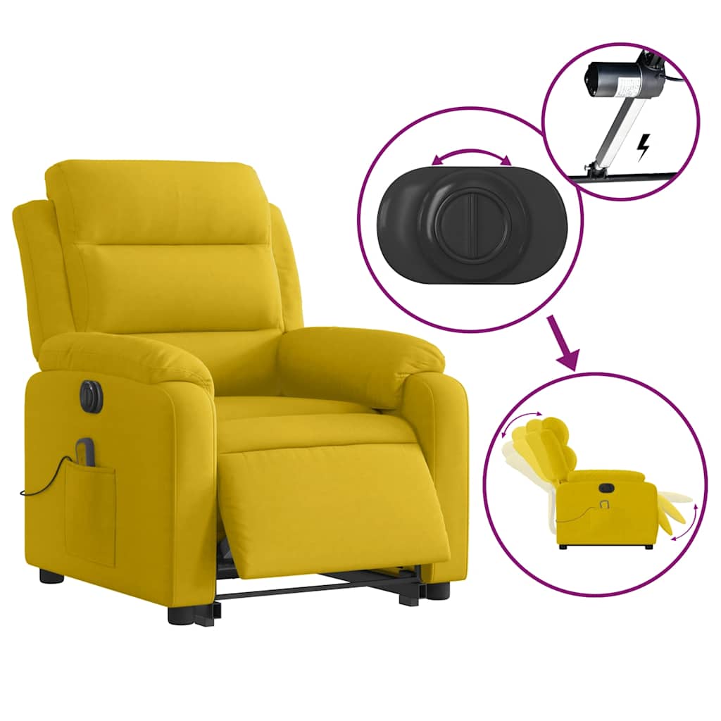 Fauteuil inclinable de massage électrique jaune velours - XIOS
