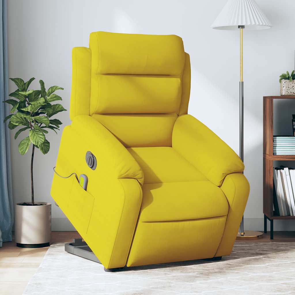 Fauteuil inclinable de massage électrique jaune velours - XIOS