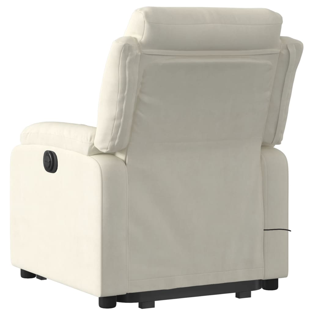 Fauteuil inclinable de massage électrique crème velours - XIOS