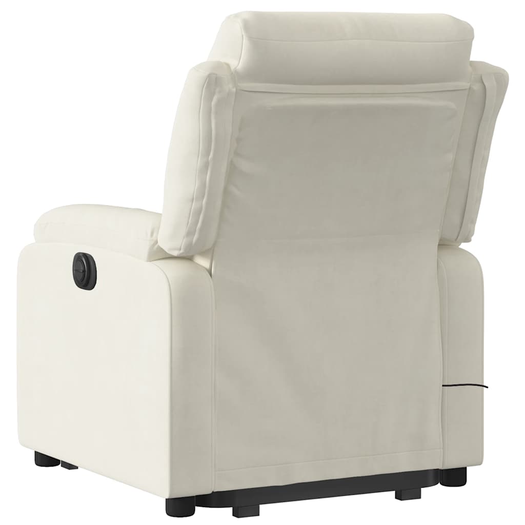Fauteuil inclinable de massage électrique crème velours - XIOS