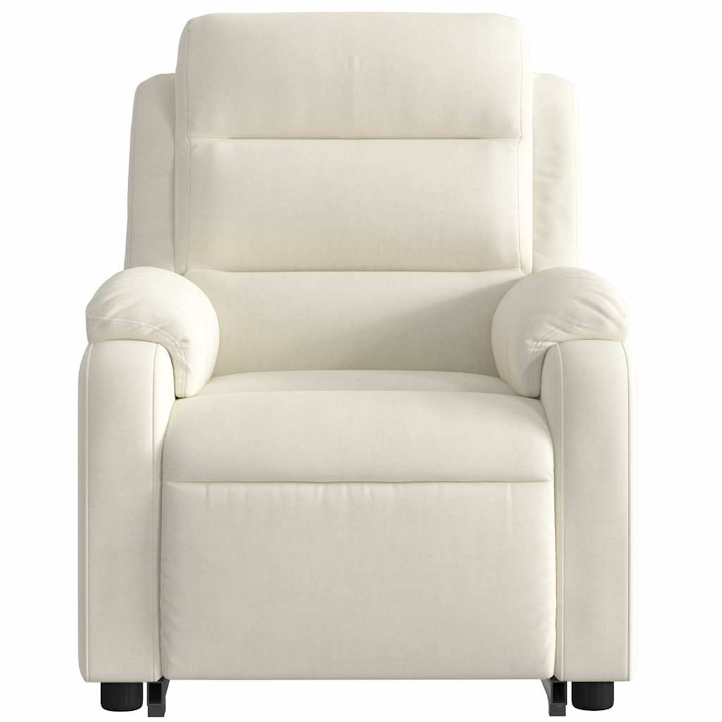 Fauteuil inclinable de massage électrique crème velours - XIOS