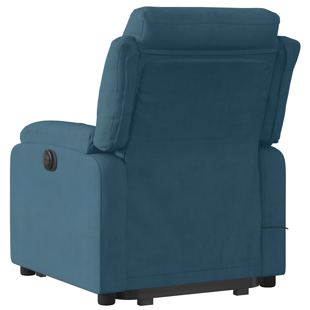 Fauteuil inclinable de massage électrique bleu velours - XIOS