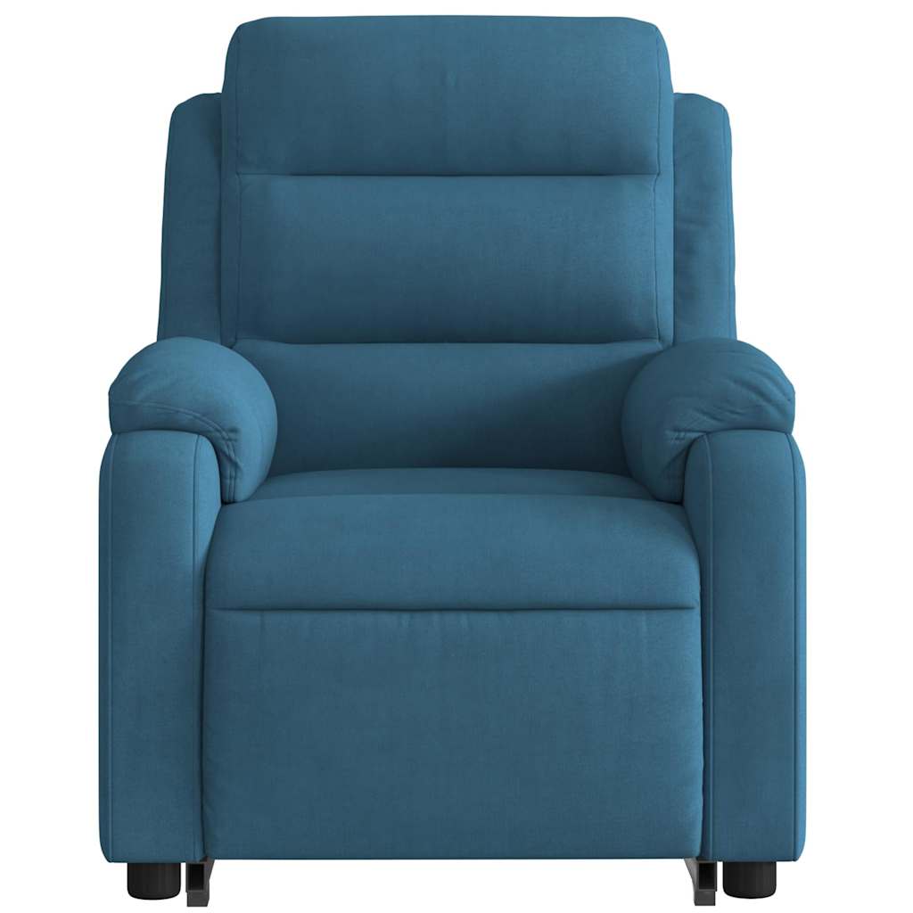 Fauteuil inclinable de massage électrique bleu velours - XIOS