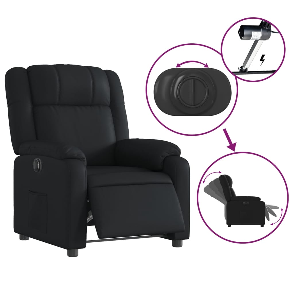 Fauteuil inclinable électrique Noir Similicuir - XIOS
