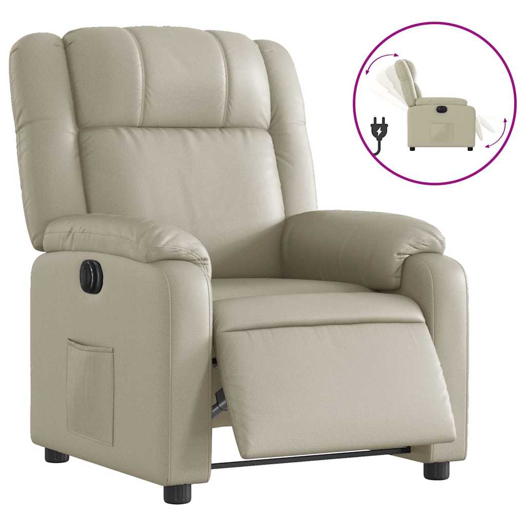 Fauteuil inclinable électrique Crème Similicuir - XIOS