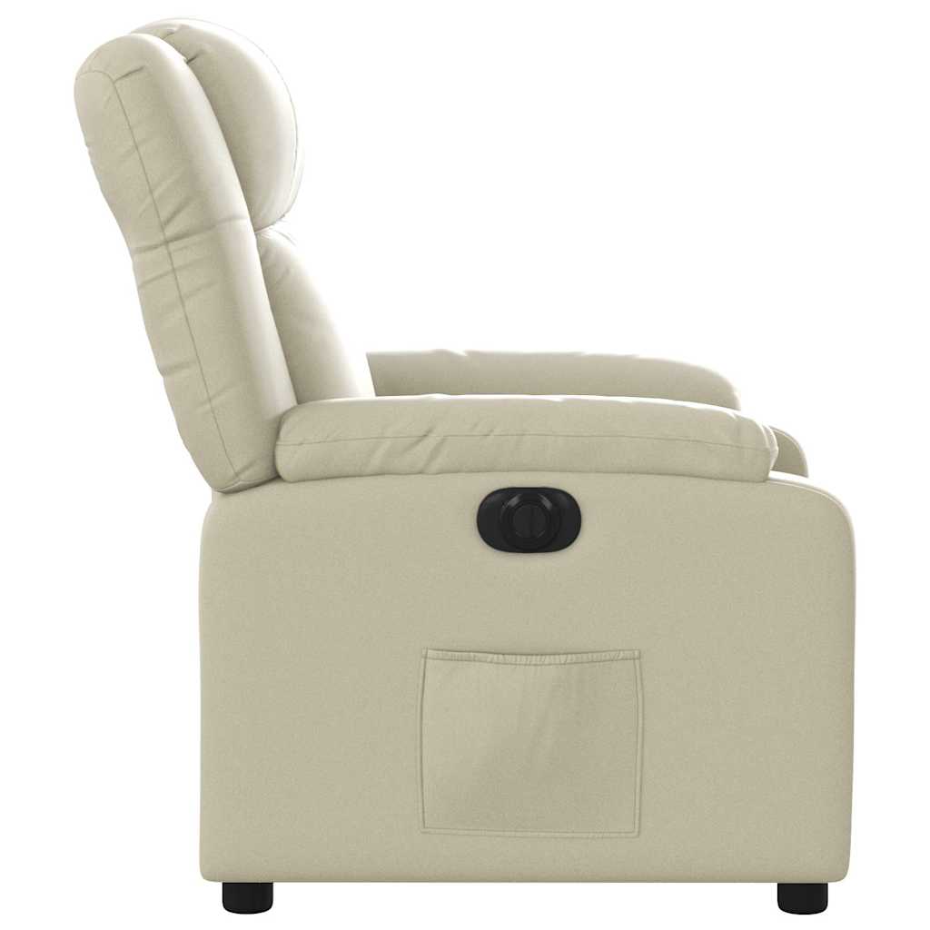 Fauteuil inclinable électrique Crème Similicuir