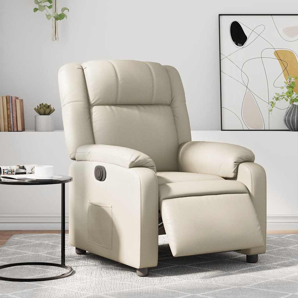 Fauteuil inclinable électrique Crème Similicuir - XIOS