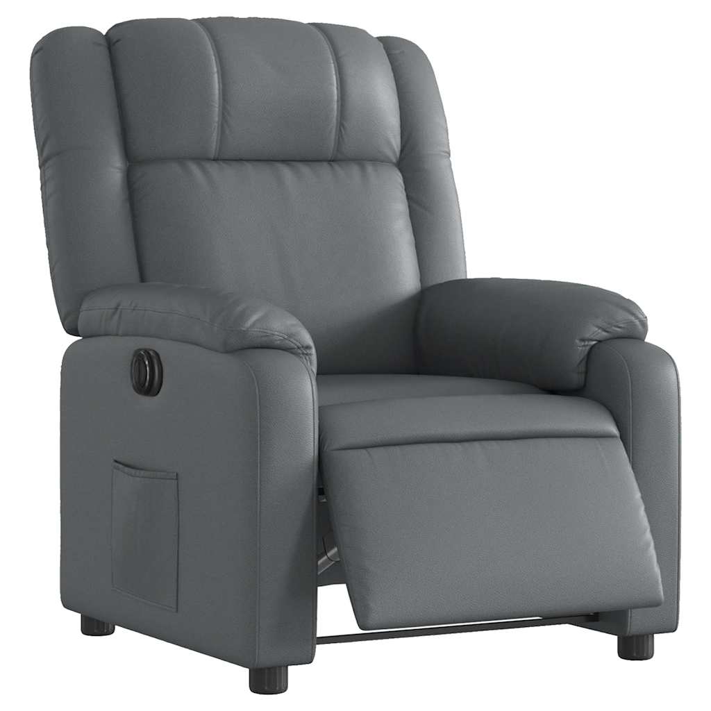 Fauteuil inclinable électrique Gris Similicuir