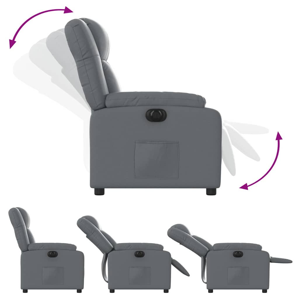 Fauteuil inclinable électrique Gris Similicuir - XIOS