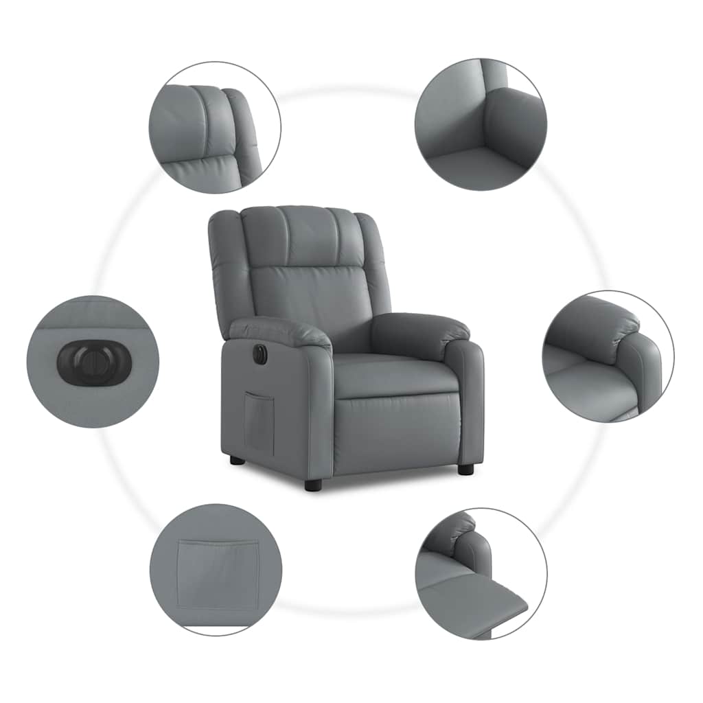Fauteuil inclinable électrique Gris Similicuir - XIOS