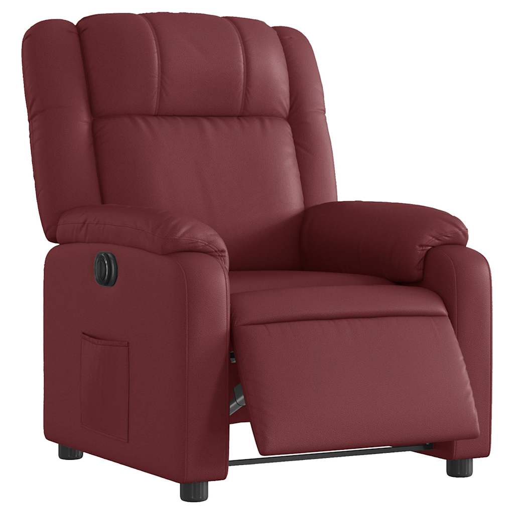 Fauteuil inclinable électrique Rouge bordeaux Similicuir - XIOS