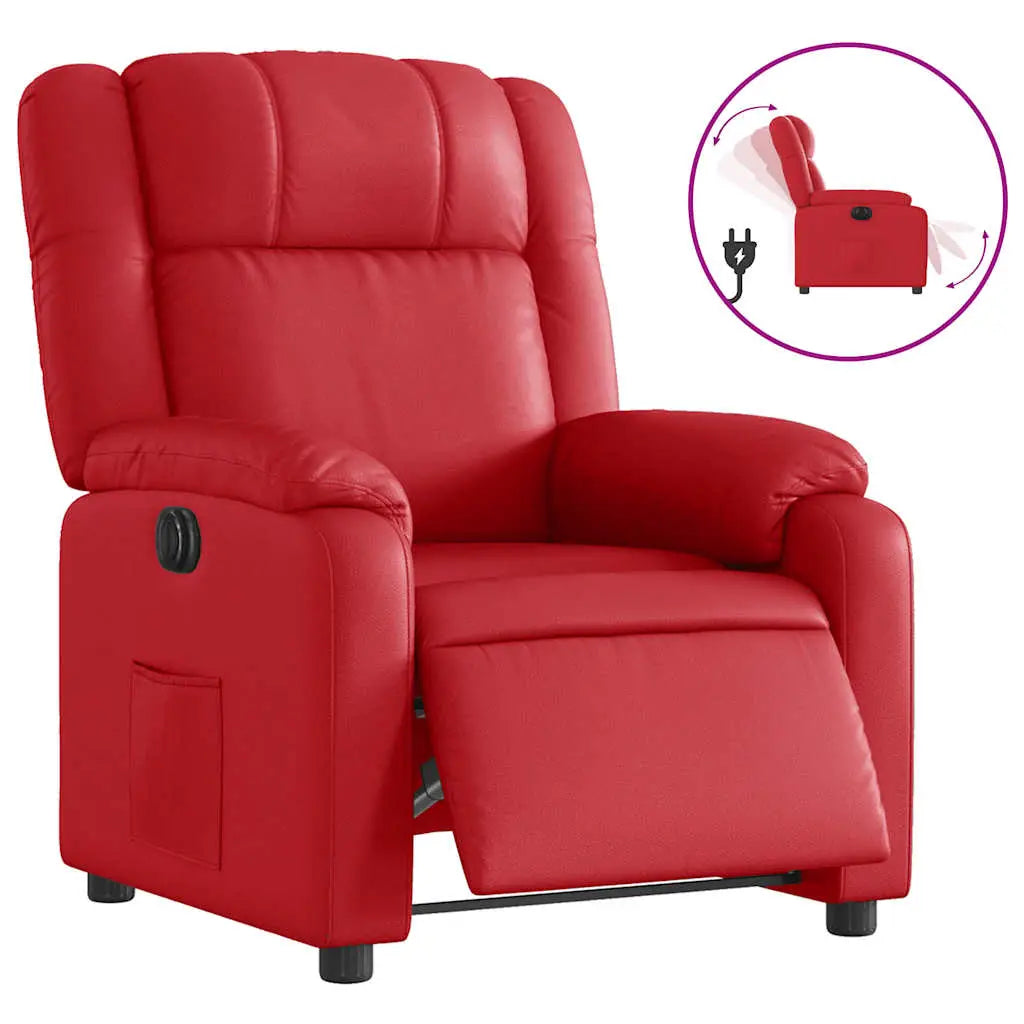 Fauteuil inclinable électrique Rouge Similicuir - XIOS