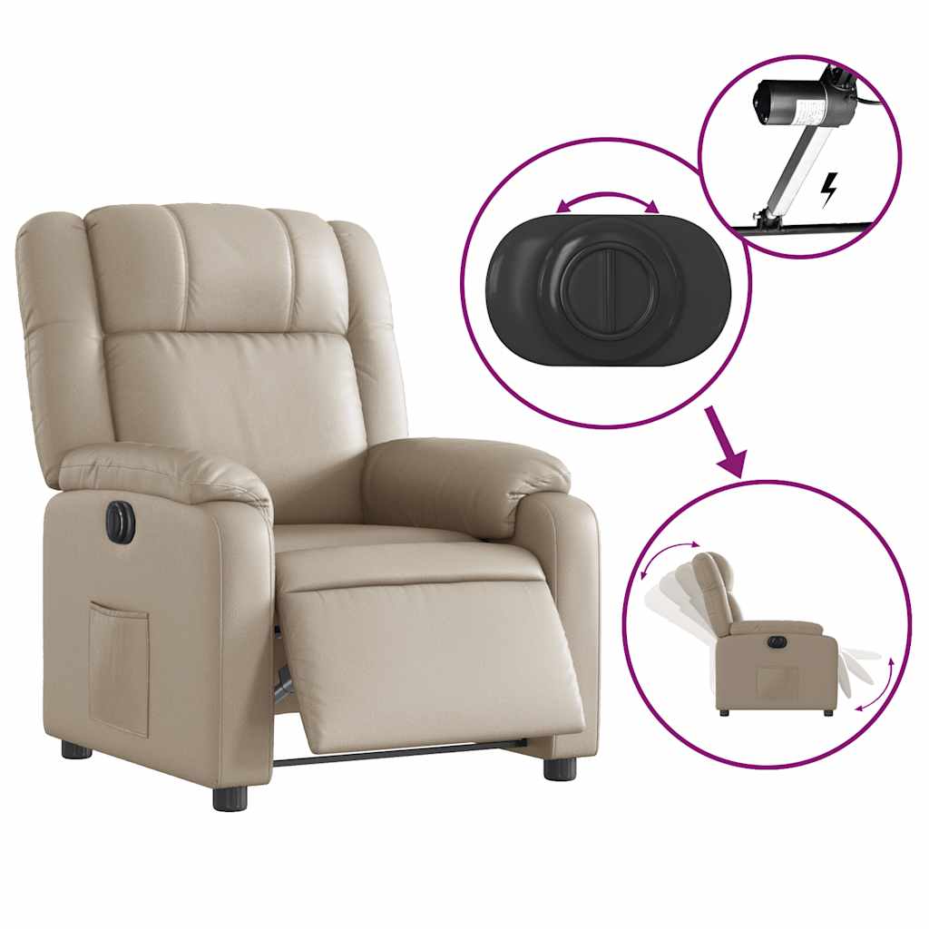 Fauteuil inclinable électrique Cappuccino Similicuir - XIOS