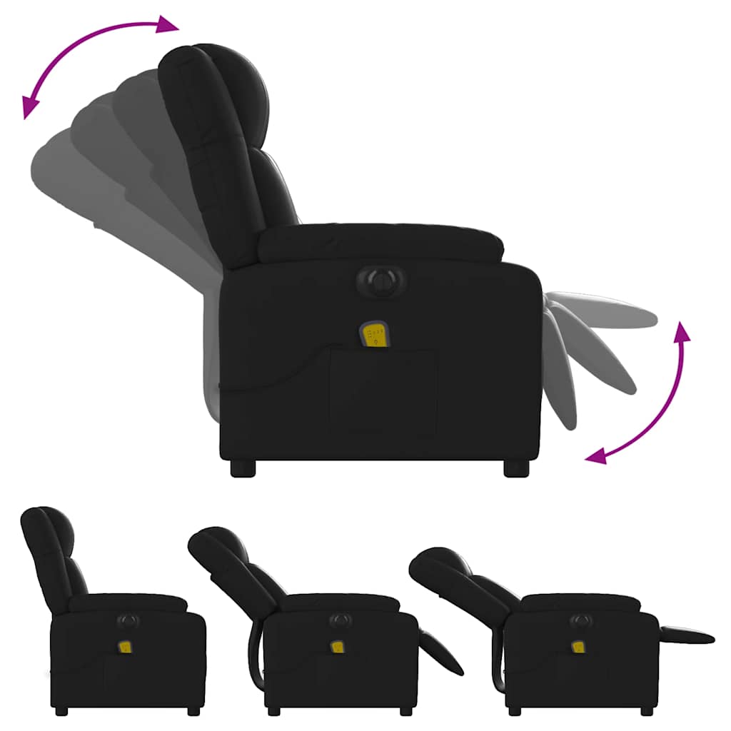 Fauteuil de massage inclinable électrique noir similicuir - XIOS