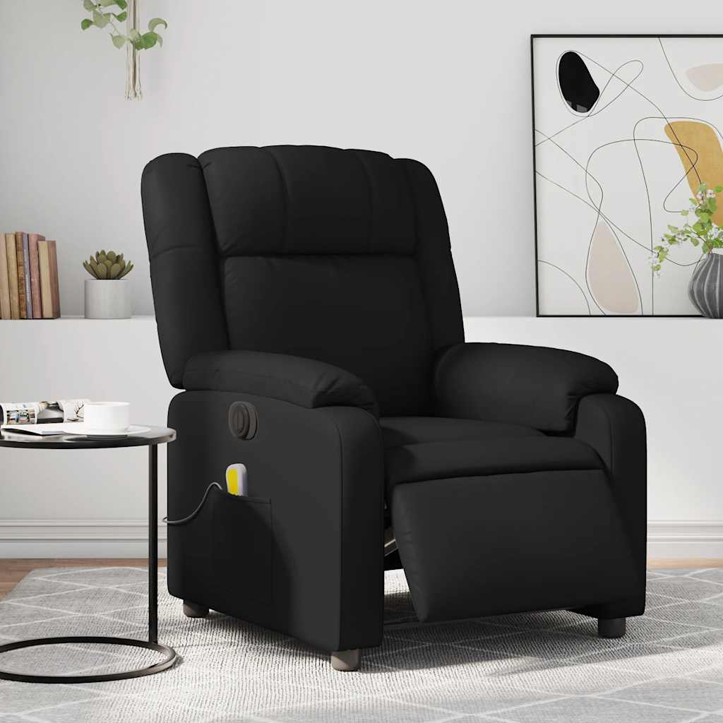 Fauteuil de massage inclinable électrique noir similicuir - XIOS