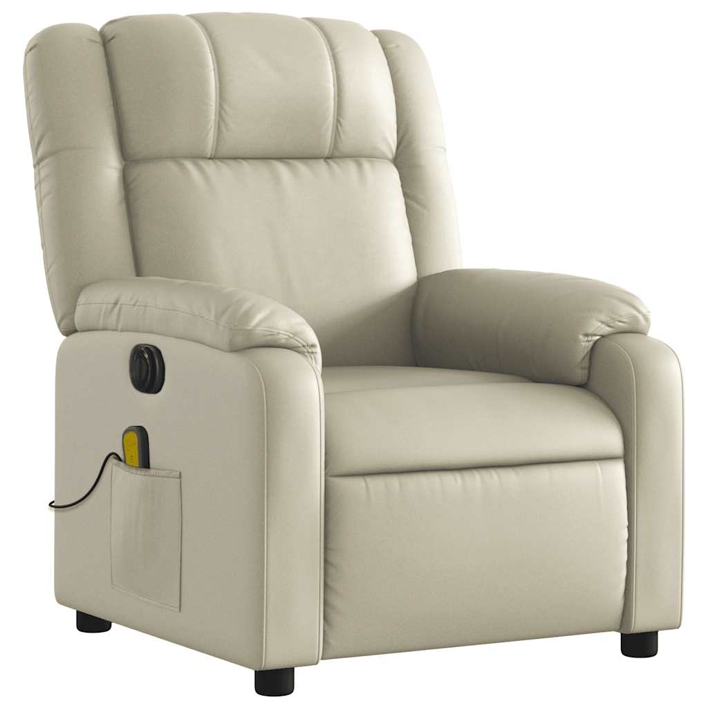 Fauteuil de massage inclinable électrique crème similicuir - XIOS