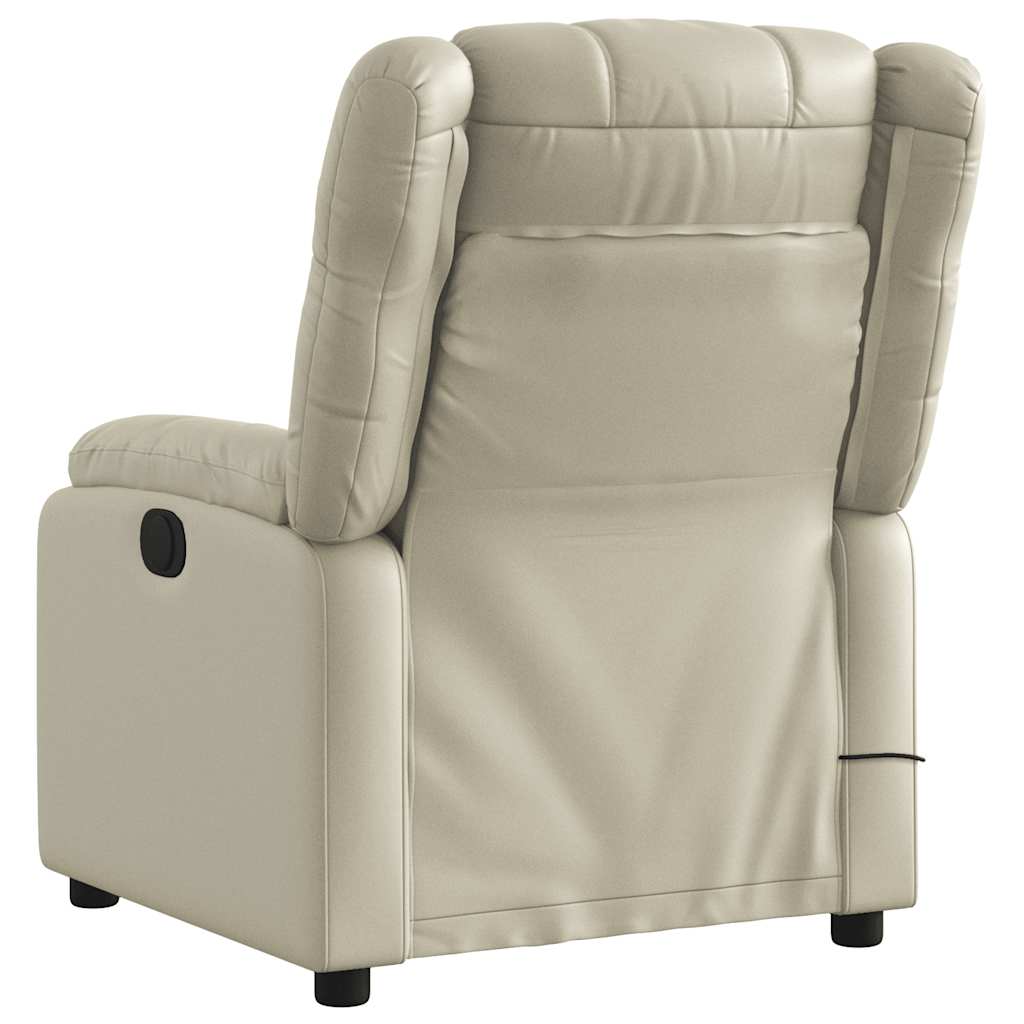 Fauteuil de massage inclinable électrique crème similicuir - XIOS