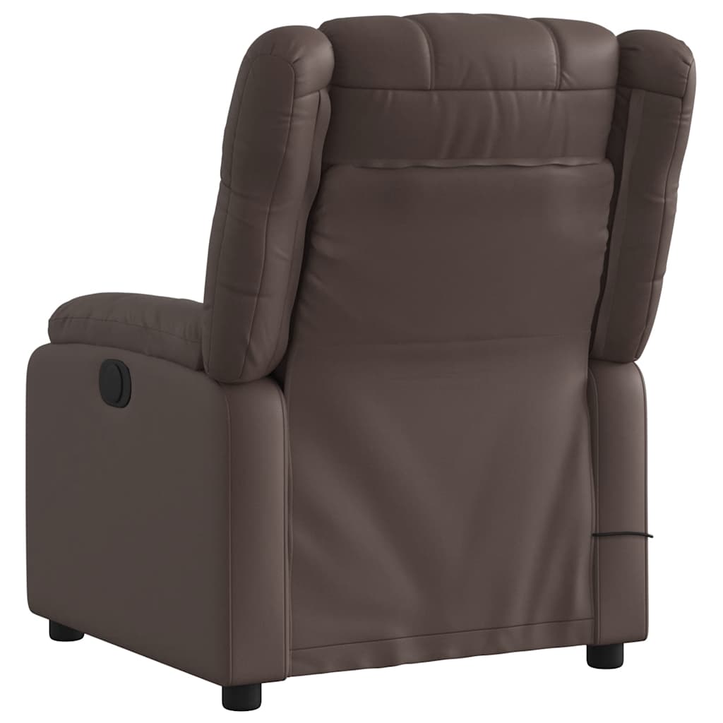 Fauteuil de massage inclinable électrique marron similicuir - XIOS
