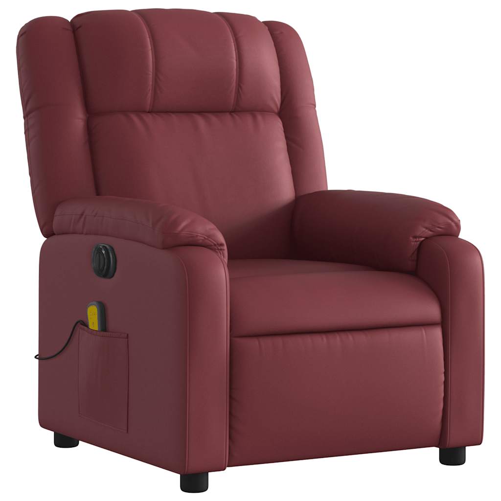Fauteuil de massage inclinable électrique rouge bordeaux - XIOS