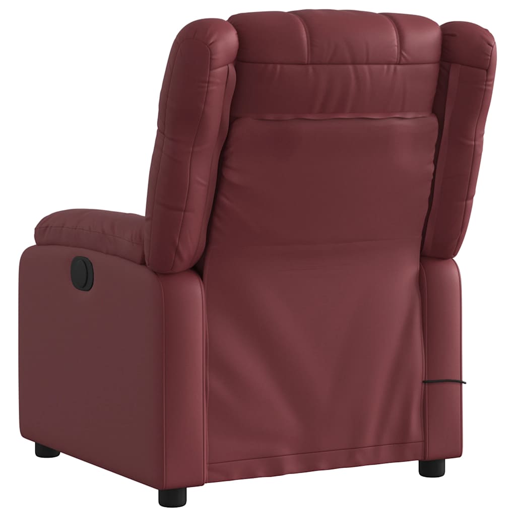 Fauteuil de massage inclinable électrique rouge bordeaux - XIOS
