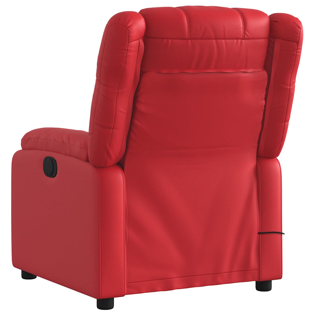 Fauteuil de massage inclinable électrique rouge similicuir - XIOS