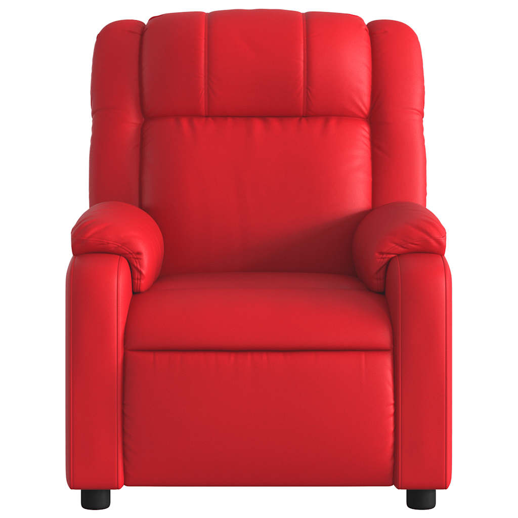 Fauteuil de massage inclinable électrique rouge similicuir
