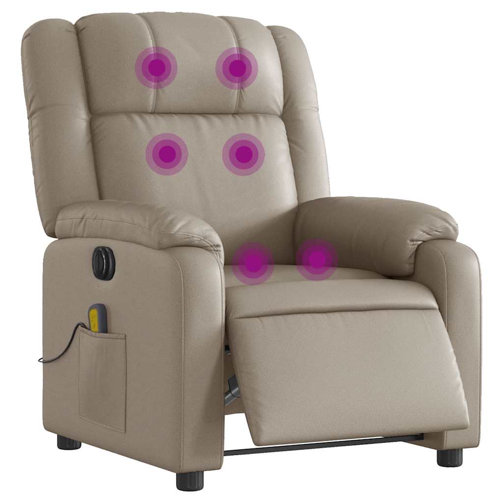 Fauteuil de massage inclinable électrique cappuccino similicuir - XIOS
