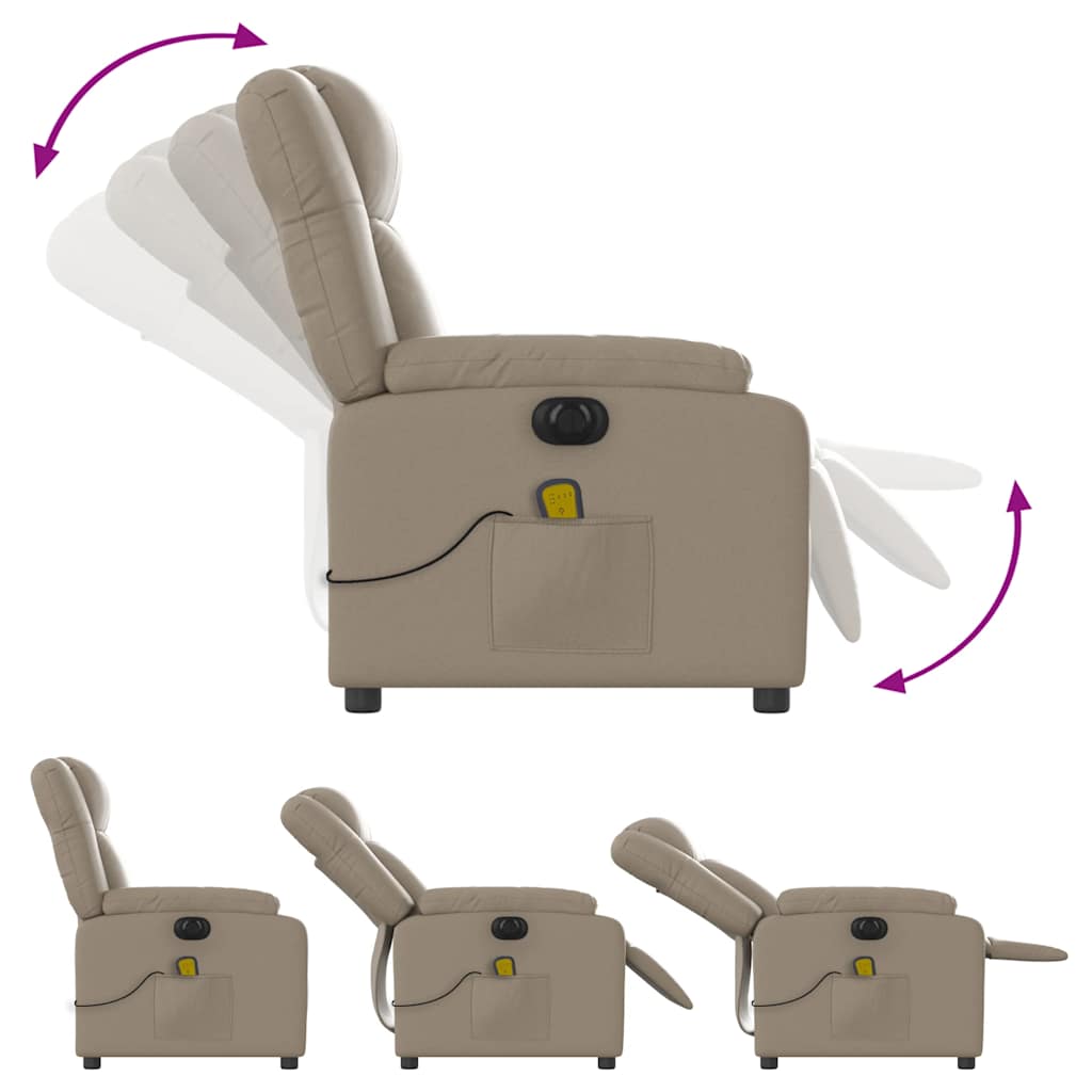 Fauteuil de massage inclinable électrique cappuccino similicuir - XIOS