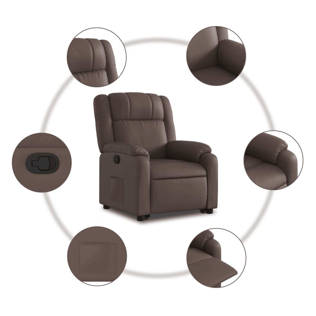 Fauteuil inclinable marron similicuir - XIOS