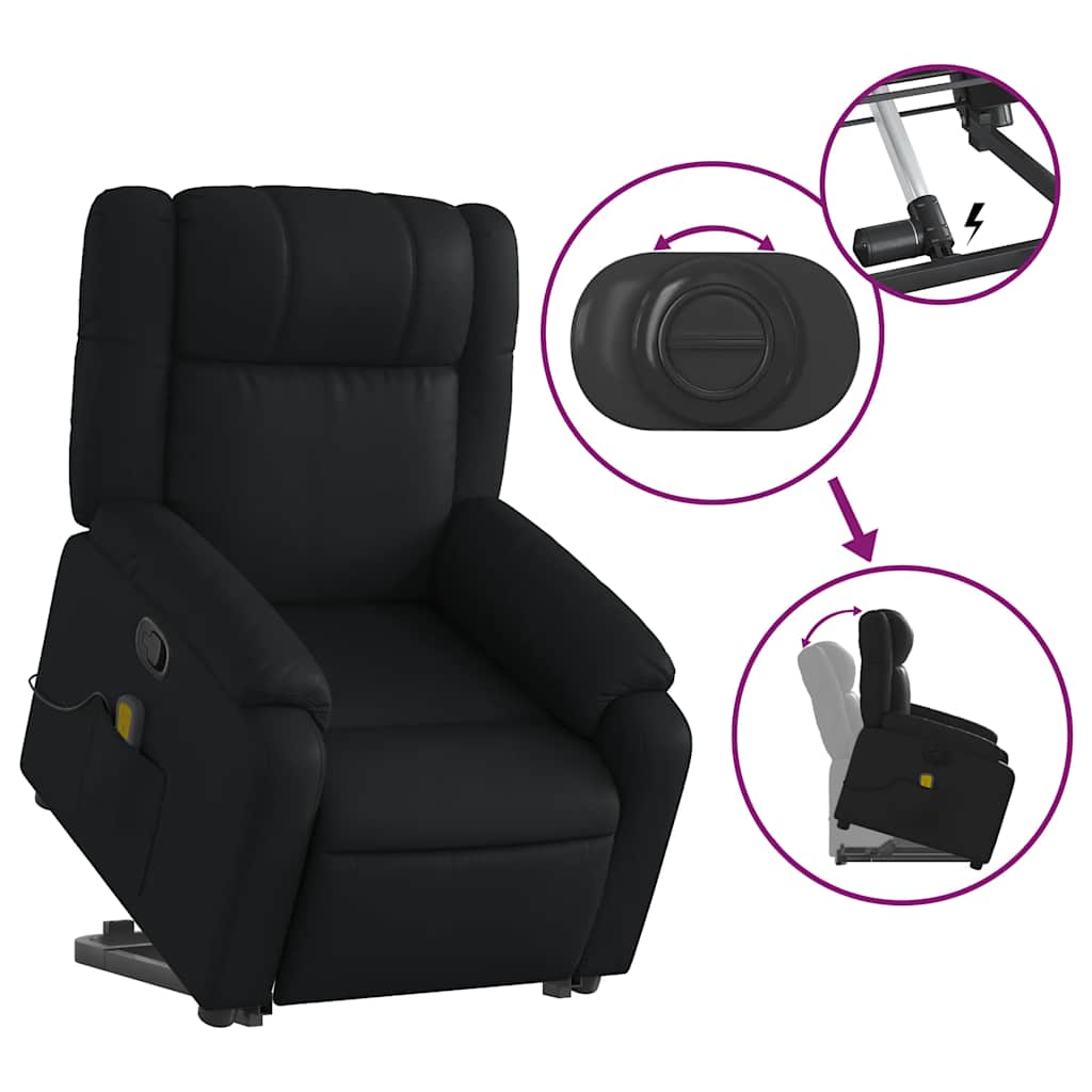 Fauteuil inclinable de massage Noir Similicuir - XIOS