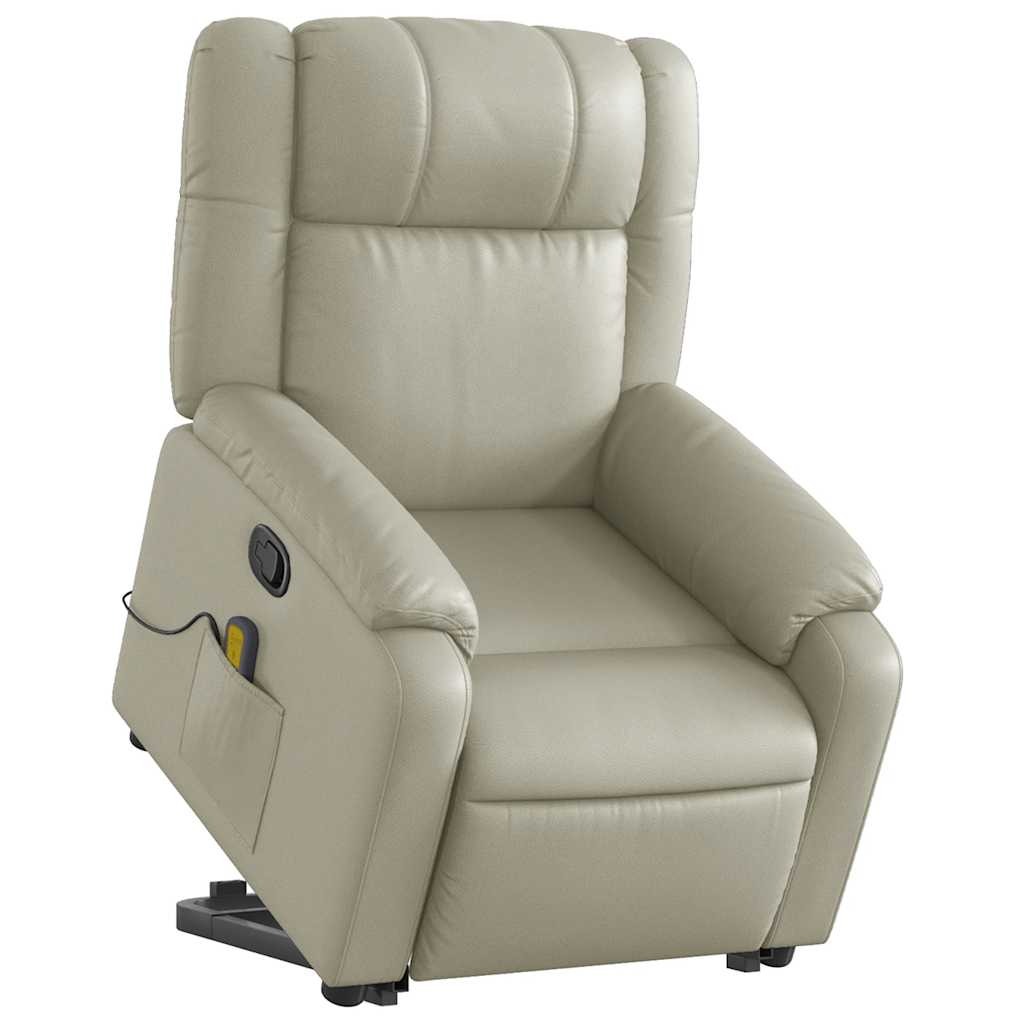 Fauteuil inclinable de massage Crème Similicuir - XIOS