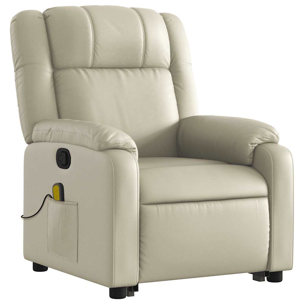 Fauteuil inclinable de massage Crème Similicuir - XIOS