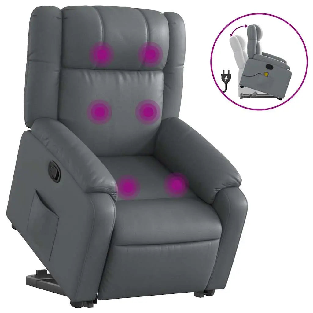 Fauteuil inclinable de massage Gris Similicuir - XIOS