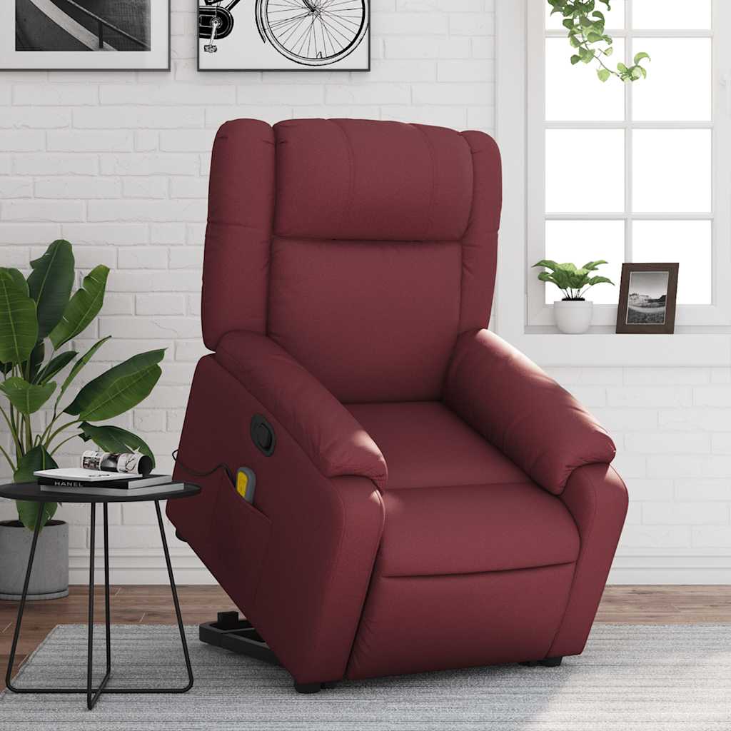 Fauteuil inclinable de massage Rouge bordeaux Similicuir - XIOS