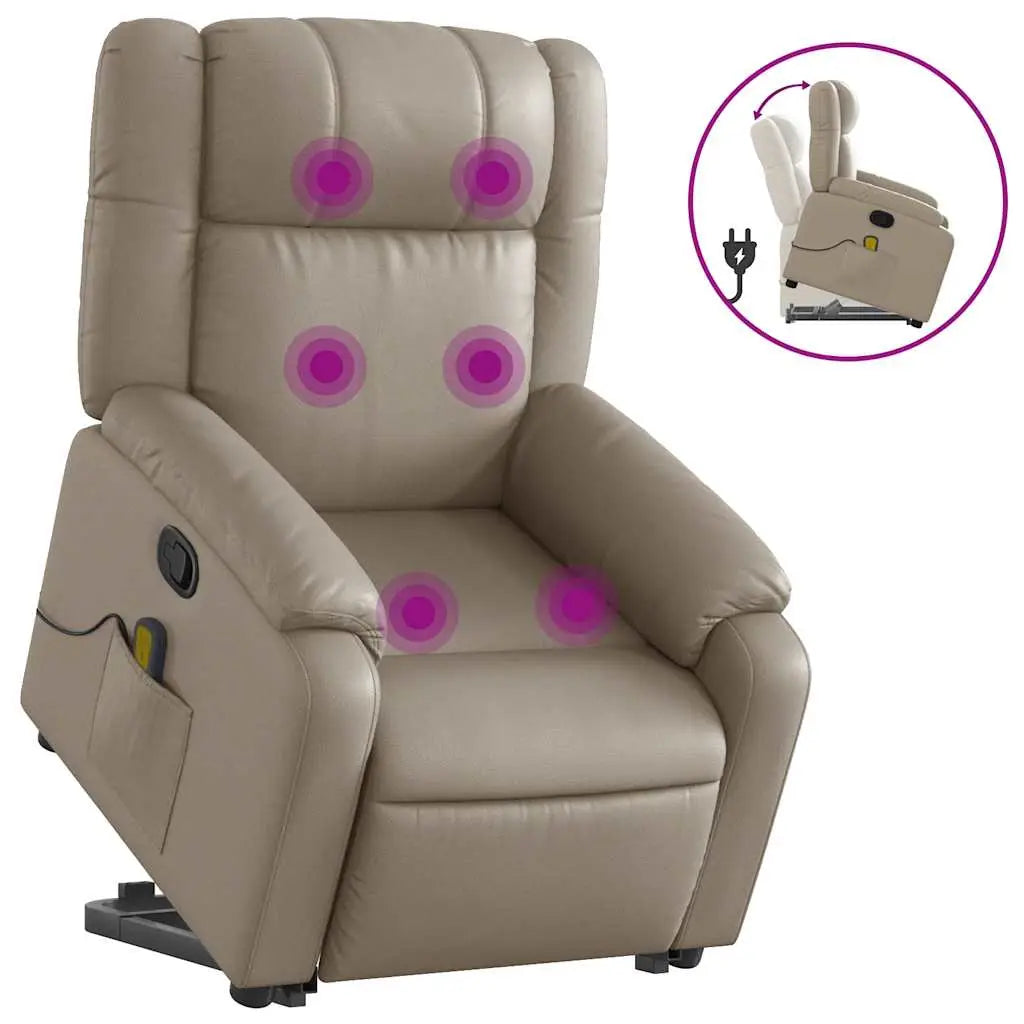 Fauteuil inclinable de massage Cappuccino Similicuir - XIOS