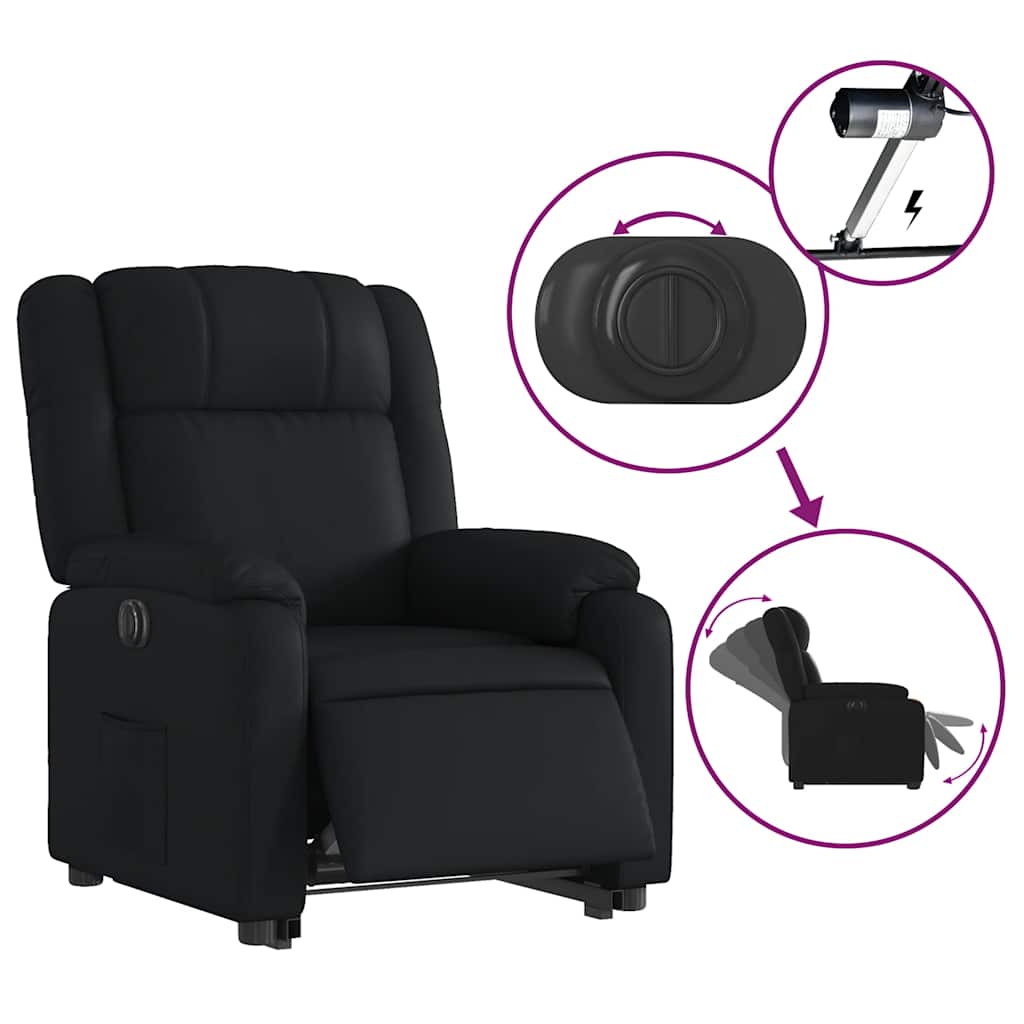 Fauteuil inclinable électrique noir similicuir - XIOS
