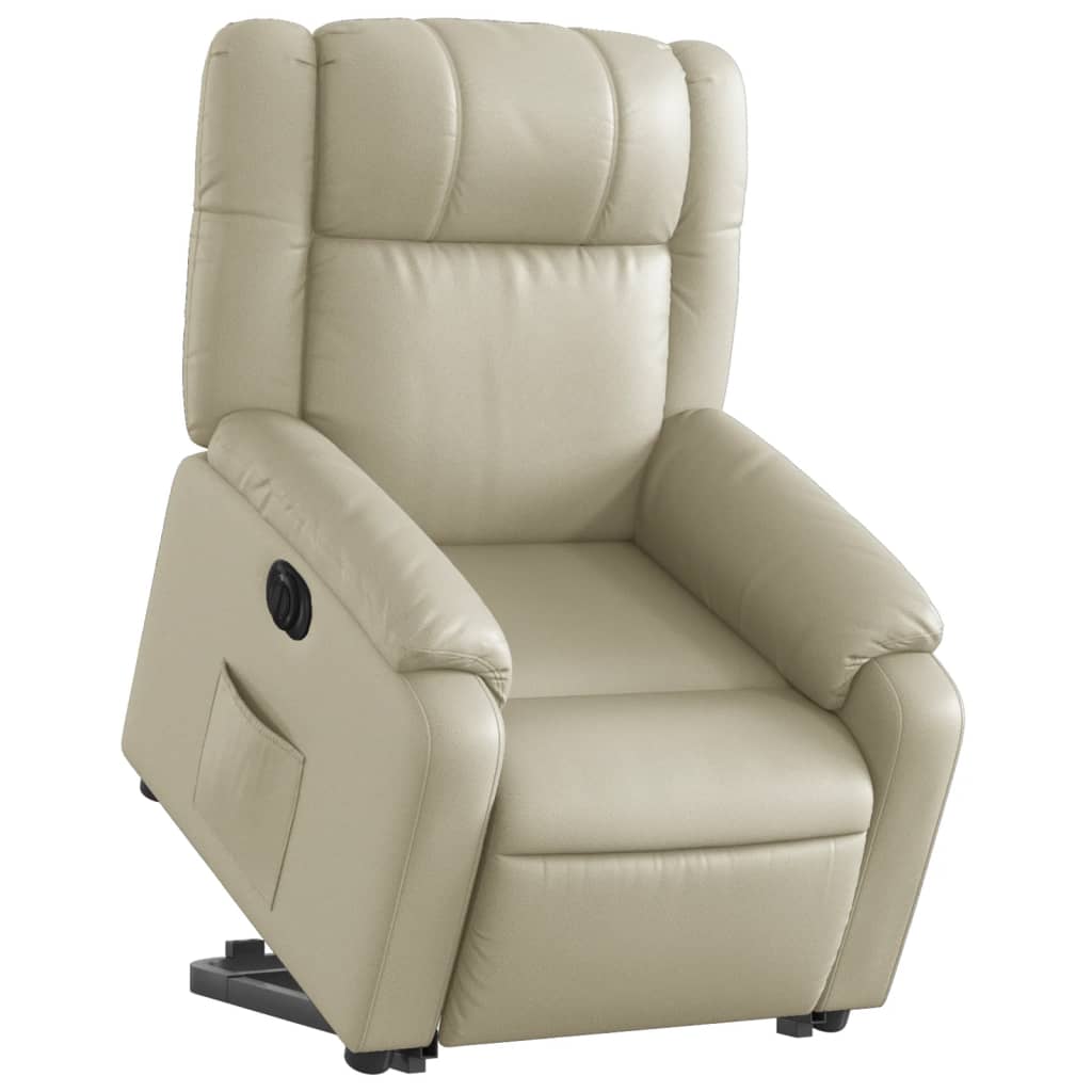 Fauteuil inclinable électrique crème similicuir - XIOS