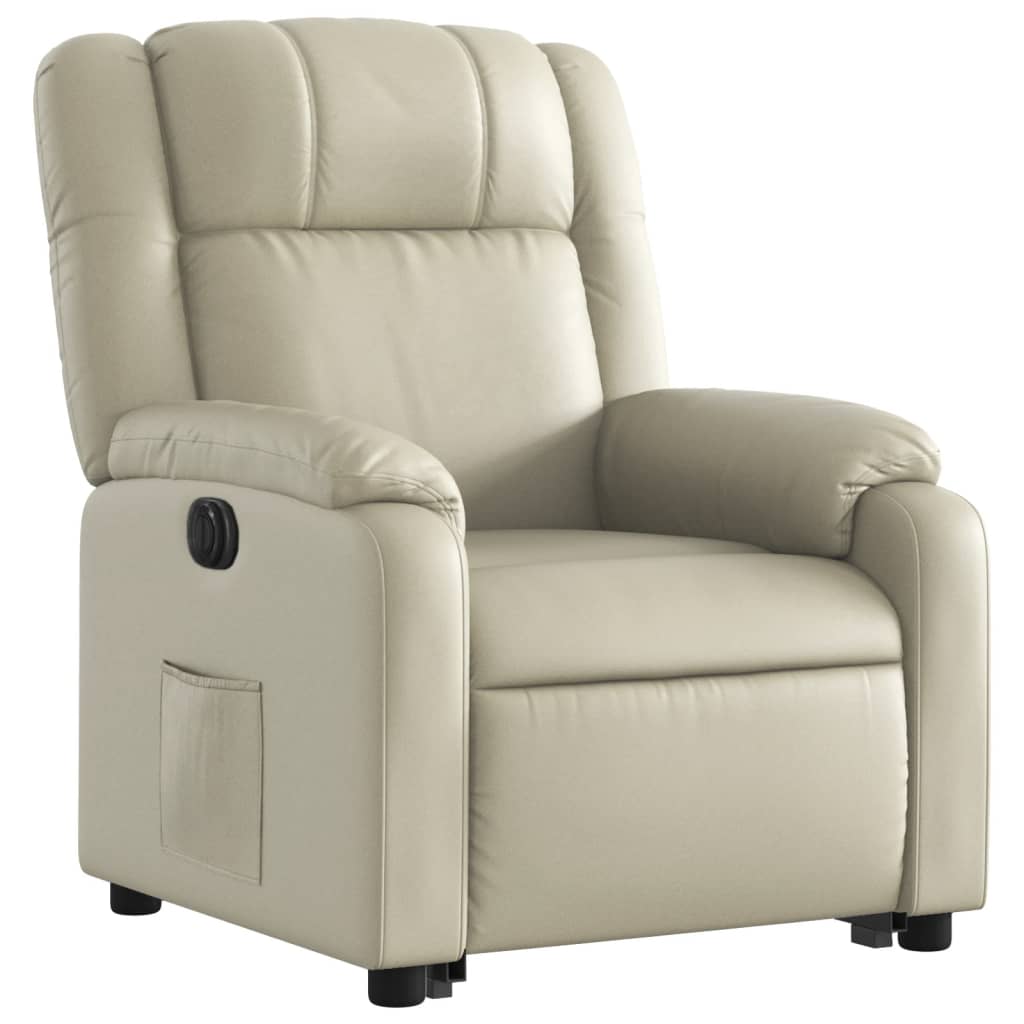 Fauteuil inclinable électrique crème similicuir - XIOS
