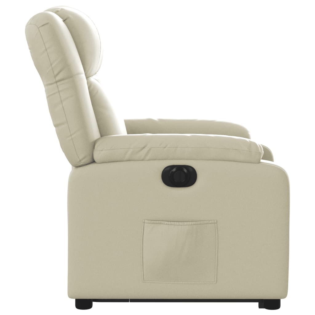 Fauteuil inclinable électrique crème similicuir - XIOS