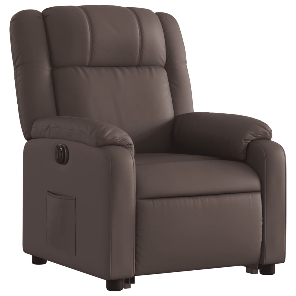 Fauteuil inclinable électrique marron similicuir - XIOS
