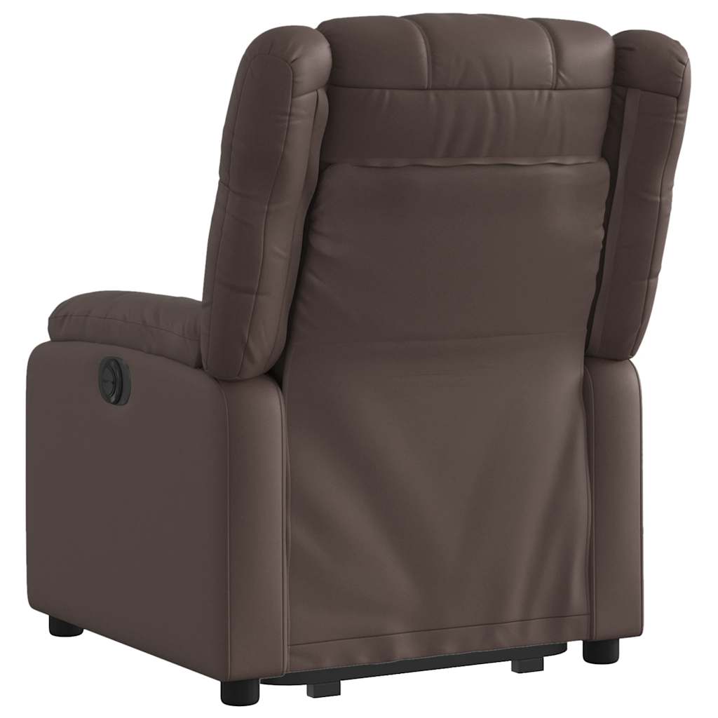 Fauteuil inclinable électrique marron similicuir - XIOS