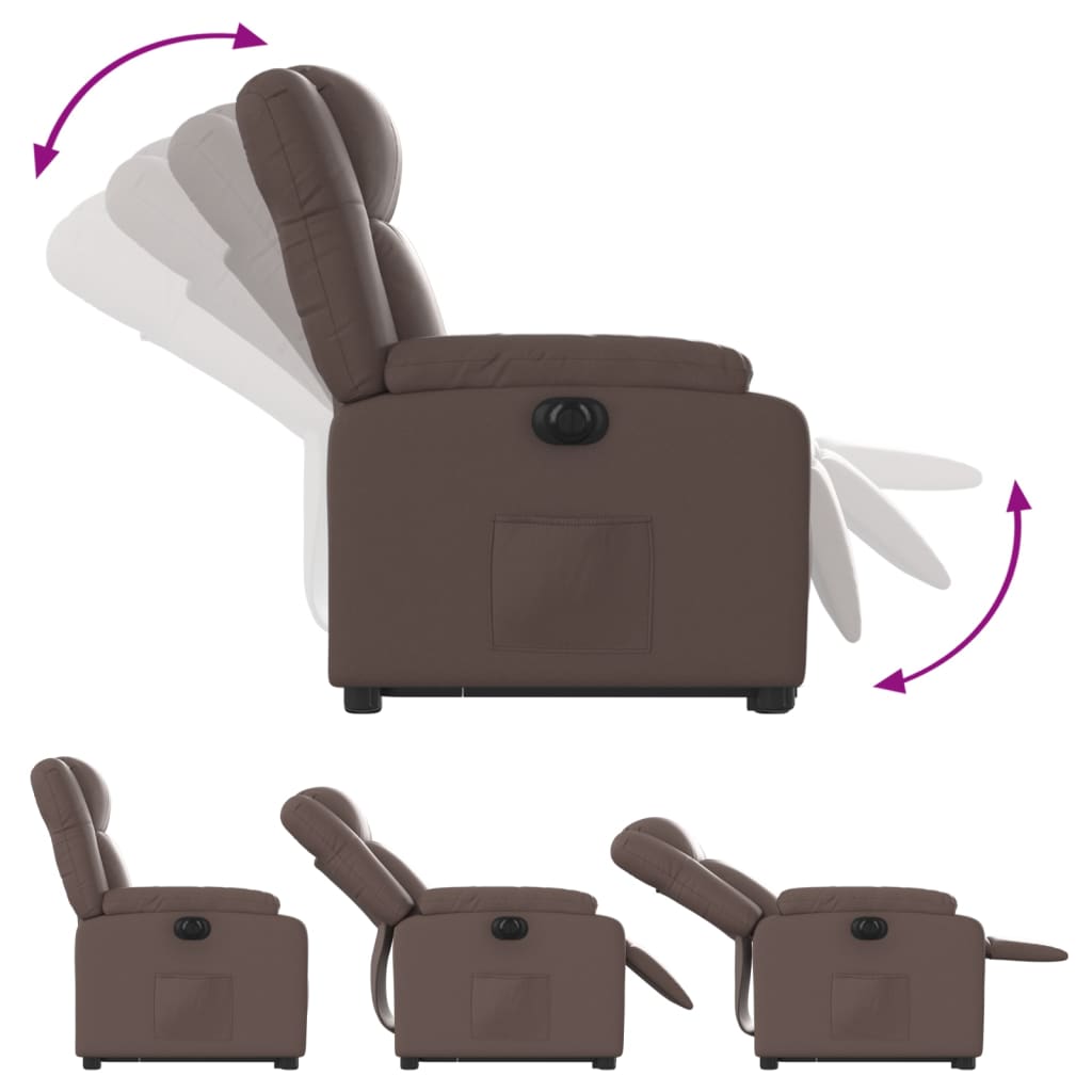 Fauteuil inclinable électrique marron similicuir - XIOS